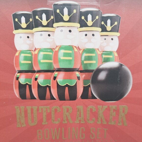 Christmas Holiday Nutcracker Bowling Set 7" Tall Nutcrackers & 2 Bowling Balls - Picture 8 of 9